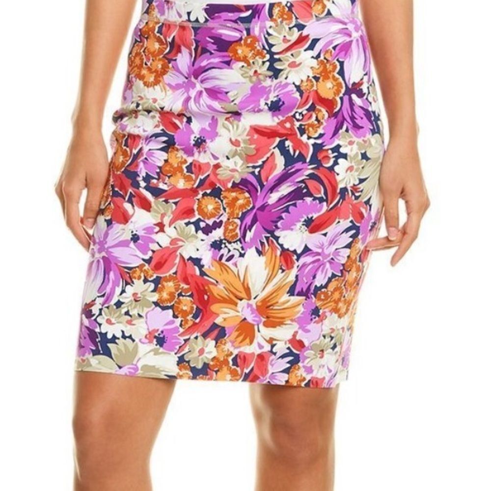 J. McLAUGHLIN Halle Palmer Floral Geo Reversible Skirt Size Small